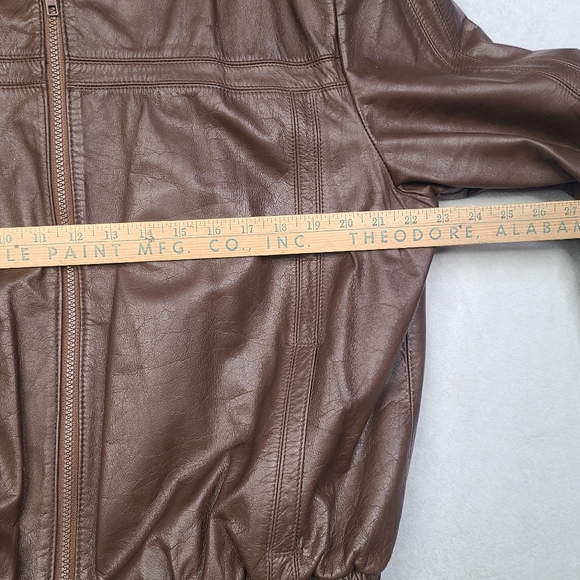 Vintage 70's Cafe Racer Moto Leather Jacket Wilson's Brown Fits Size 44 - Picture 4 of 16